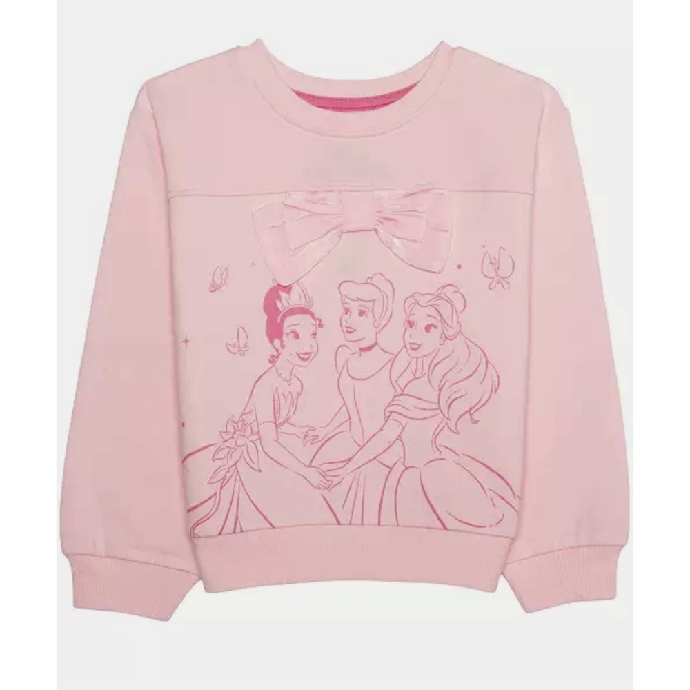 Disney Princesses Crew Sweatshirt & Rib Flare Pant Set (Size 6)
